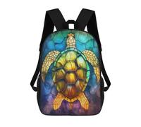 sinyumoney 3D Printing Turtle Animal Gold Children School Backpacks Boys Bookbags Big Capacity Bookbag Travel Backpack Daypacks 17inch