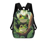 sinyumoney 3D Printing Two Frogs on A Branch Children School Backpacks Boys Bookbags Big Capacity Bookbag Travel Backpack Daypacks 17inch