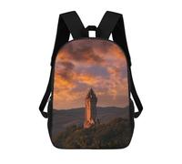 sinyumoney 3D Printing Wallace Monument Stirling Children School Backpacks Boys Bookbags Big Capacity Bookbag Travel Backpack Daypacks 17inch