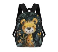 sinyumoney 3D Printing Watercolor Baby Jaguar Children School Backpacks Boys Bookbags Big Capacity Bookbag Travel Backpack Daypacks 17inch
