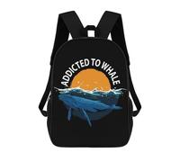 sinyumoney 3D Printing Whale Marine Sea Gift Idea Children School Backpacks Boys Bookbags Big Capacity Bookbag Travel Backpack Daypacks 17inch