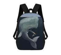 sinyumoney 3D Printing Whale Rescue Fox V1 Children School Backpacks Boys Bookbags Big Capacity Bookbag Travel Backpack Daypacks 17inch