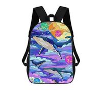 sinyumoney 3D Printing Whales Space Animal Children School Backpacks Boys Bookbags Big Capacity Bookbag Travel Backpack Daypacks 17inch
