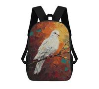 sinyumoney 3D Printing White Dove on Branch Oil Painting Children School Backpacks Boys Bookbags Big Capacity Bookbag Travel Backpack Daypacks 17inch