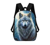 sinyumoney 3D Printing Wolf Moonlit Forest Children School Backpacks Boys Bookbags Big Capacity Bookbag Travel Backpack Daypacks 17inch