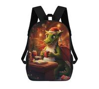 sinyumoney 3D Printing Xmas Dragon Tea Children School Backpacks Boys Bookbags Big Capacity Bookbag Travel Backpack Daypacks 17inch