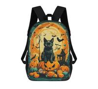 sinyumoney 3D Pumpkin Cat Kid's Backpack Waterproof 17inch School Bag Cute Rucksacks Fashion Casual Schoolbag for Kids for Girl Boy School