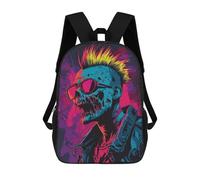 sinyumoney 3D Punk Rock Zombie Art Print Kid's Backpack Waterproof 17inch School Bag Cute Rucksacks Fashion Casual Schoolbag for Kids for Girl Boy School