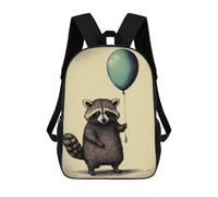 sinyumoney 3D Raccoon Balloon Kid's Backpack Waterproof 17inch School Bag Cute Rucksacks Fashion Casual Schoolbag for Kids for Girl Boy School