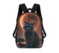 sinyumoney 3D Raccoon Printing Daypacks Kids Casual Backpack Knapsack High Capacity Rucksack Travel Laptop Book Bag 17inch