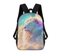 sinyumoney 3D Rainbow Lion in Clouds Kid's Backpack Waterproof 17inch School Bag Cute Rucksacks Fashion Casual Schoolbag for Kids for Girl Boy School