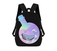 sinyumoney 3D Rainbow Whale In Potion Printing Daypacks Kids Casual Backpack Knapsack High Capacity Rucksack Travel Laptop Book Bag 17inch