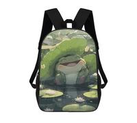 sinyumoney 3D Rainy Day Frog Pond Print Children Backpack for School Students Backpacks Schoolbag Shoulder Book Bags 17inch