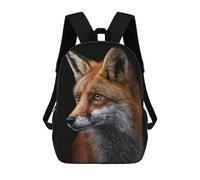 sinyumoney 3D Red Fox Portrait Printing Daypacks Kids Casual Backpack Knapsack High Capacity Rucksack Travel Laptop Book Bag 17inch