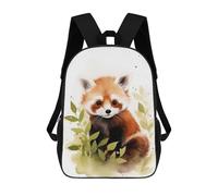 sinyumoney 3D Red Panda Watercolor 17 Inch School Backpack Student Casual Backpack For Kid's Children's Daypack Bookbag Hiking Sports Outdoor Work Travel Laptop Bag