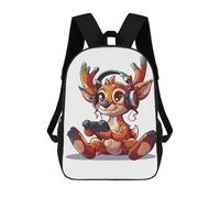 sinyumoney 3D Reindeer Gaming Gift School Backpack Student Casual Backpack For Kid's Children's Daypack Bookbag Hiking Sports Outdoor Work Travel Laptop Bag 17inch