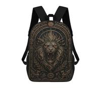 sinyumoney 3D Roaring Lion Head - Gothic Demon Beast Poster 17 Inch School Backpack Student Casual Backpack For Kid's Children's Daypack Bookbag Hiking Sports Outdoor Work Travel Laptop Bag