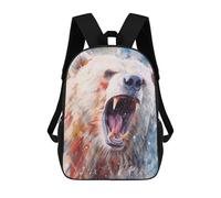 sinyumoney 3D Roaring Polar Bear Painting Print Children Backpack for School Students Backpacks Schoolbag Shoulder Book Bags 17inch
