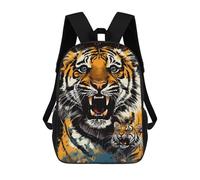 sinyumoney 3D Roaring Tiger Artwork -10 Print Children Backpack for School Students Backpacks Schoolbag Shoulder Book Bags 17inch