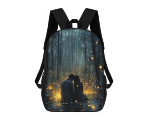 sinyumoney 3D Romantic Couple in Magic Forest with Glowing Fireflies Print Children Backpack for School Students Backpacks Schoolbag Shoulder Book Bags 17inch