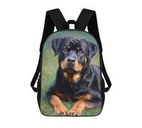 sinyumoney 3D Rottweiler Dog Painting Artwork Kid's Backpack Waterproof 17inch School Bag Cute Rucksacks Fashion Casual Schoolbag for Kids for Girl Boy School