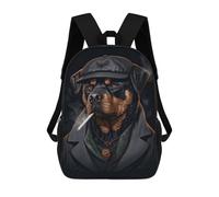 sinyumoney 3D Rottweiler Gangster Suit School Backpack Student Casual Backpack For Kid's Children's Daypack Bookbag Hiking Sports Outdoor Work Travel Laptop Bag 17inch