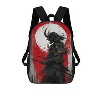 sinyumoney 3D Samurai Warrior Poster Kid's Backpack Waterproof School Bag Bookbag Cute Rucksacks Fashion Casual Schoolbag for Kids for Girl Boy School 17inch
