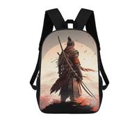 sinyumoney 3D Samurai Warrior with Katana Kid's Backpack Waterproof School Bag Bookbag Cute Rucksacks Fashion Casual Schoolbag for Kids for Girl Boy School 17inch