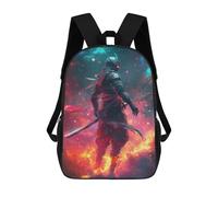 sinyumoney 3D Samurai Warrior with Sword Kid's Backpack Waterproof 17inch School Bag Cute Rucksacks Fashion Casual Schoolbag for Kids for Girl Boy School