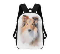 sinyumoney 3D Shetland Sheepdog School Backpack Student Casual Backpack For Kid's Children's Daypack Bookbag Hiking Sports Outdoor Work Travel Laptop Bag 17inch