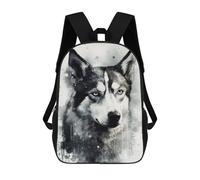 sinyumoney 3D Siberian Husky Dog Charm School Backpack Student Casual Backpack For Kid's Children's Daypack Bookbag Hiking Sports Outdoor Work Travel Laptop Bag 17inch