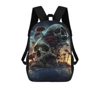 sinyumoney 3D Skulls And Mushrooms Print Children Backpack for School Students Backpacks Schoolbag Shoulder Book Bags 17inch