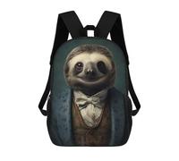 sinyumoney 3D Sloth Animal Funny Printing Daypacks Kids Casual Backpack Knapsack High Capacity Rucksack Travel Laptop Book Bag 17inch