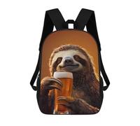 sinyumoney 3D Sloth Beer Printing Daypacks Kids Casual Backpack Knapsack High Capacity Rucksack Travel Laptop Book Bag 17inch