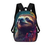 sinyumoney 3D Sloth Colorful School Backpack Student Casual Backpack For Kid's Children's Daypack Bookbag Hiking Sports Outdoor Work Travel Laptop Bag 17inch