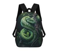 sinyumoney 3D Snake in Jungle Printing Daypacks Kids Casual Backpack Knapsack High Capacity Rucksack Travel Laptop Book Bag 17inch