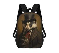 sinyumoney 3D Sophisticated Badger Printing Daypacks Kids Casual Backpack Knapsack High Capacity Rucksack Travel Laptop Book Bag 17inch