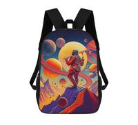 sinyumoney 3D Space Abstract Printing Daypacks Kids Casual Backpack Knapsack High Capacity Rucksack Travel Laptop Book Bag 17inch
