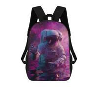 sinyumoney 3D Space Astronaut Floating in Water School Backpack for Kids Adult,Animal Schoolbags Large Bookbags Casual Daypack with Side Mesh Pocket 17inch