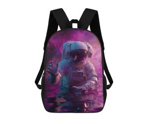 sinyumoney 3D Space Astronaut Floating in Water School Backpack for Kids Adult,Animal Schoolbags Large Bookbags Casual Daypack with Side Mesh Pocket 17inch