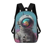 sinyumoney 3D Space Astronaut Helmet Art Print -1 Print Children Backpack for School Students Backpacks Schoolbag Shoulder Book Bags 17inch