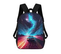 sinyumoney 3D Space Camping Trip Printing Daypacks Kids Casual Backpack Knapsack High Capacity Rucksack Travel Laptop Book Bag 17inch