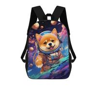 sinyumoney 3D Space Dog Adventure-369 Kid's Backpack Waterproof School Bag Bookbag Cute Rucksacks Fashion Casual Schoolbag for Kids for Girl Boy School 17inch
