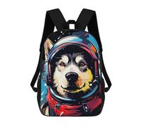 sinyumoney 3D Space Dog Explorer-157 Kid's Backpack Waterproof 17inch School Bag Cute Rucksacks Fashion Casual Schoolbag for Kids for Girl Boy School