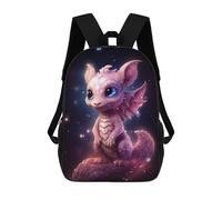sinyumoney 3D Space Dragonling Kid's Backpack Waterproof School Bag Bookbag Cute Rucksacks Fashion Casual Schoolbag for Kids for Girl Boy School 17inch