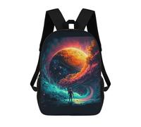 sinyumoney 3D Space Explorer's Journey -1 Kid's Backpack Waterproof 17inch School Bag Cute Rucksacks Fashion Casual Schoolbag for Kids for Girl Boy School