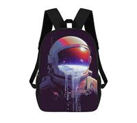 sinyumoney 3D Space Helmet with Earth Reflection Print Children Backpack for School Students Backpacks Schoolbag Shoulder Book Bags 17inch