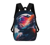 sinyumoney 3D Space Is Wild 17 Inch School Backpack Student Casual Backpack For Kid's Children's Daypack Bookbag Hiking Sports Outdoor Work Travel Laptop Bag