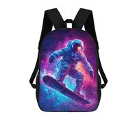 sinyumoney 3D Space Snowboarding Adventure-2 Kid's Backpack Waterproof 17inch School Bag Cute Rucksacks Fashion Casual Schoolbag for Kids for Girl Boy School