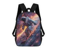 sinyumoney 3D Space Surfer School Backpack Student Casual Backpack For Kid's Children's Daypack Bookbag Hiking Sports Outdoor Work Travel Laptop Bag 17inch